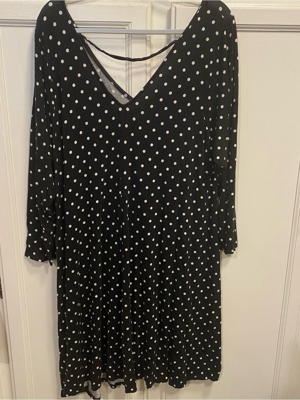 torrid Black Dress with White Polka Dots - Long Sleeve